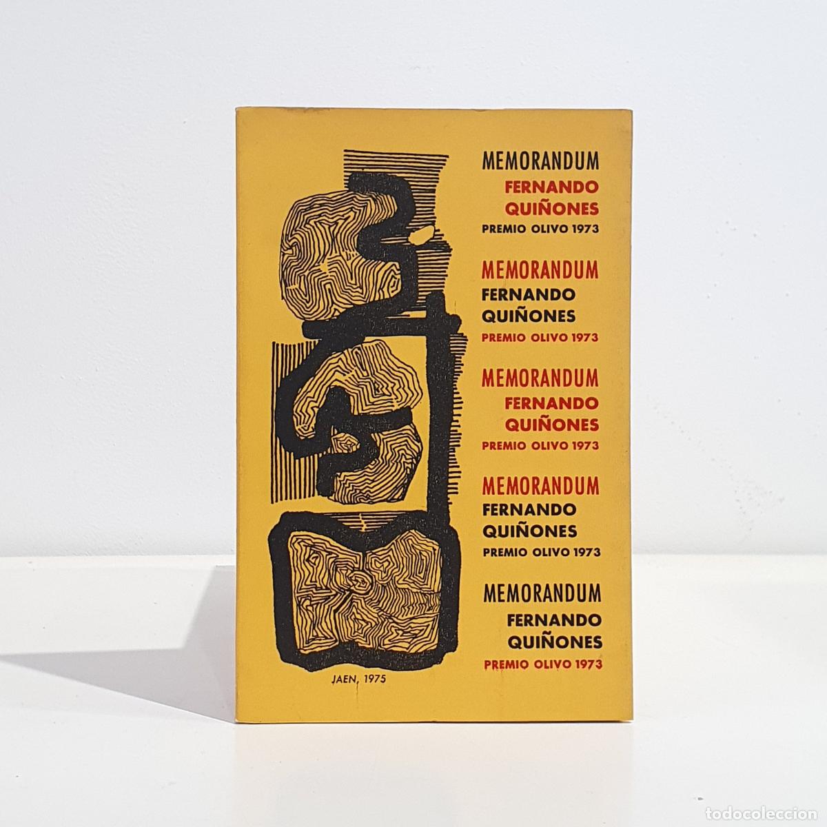books: QUI&Ntilde;ONES, Fernando - Memor&aacute;ndum. Premio Olivo 1973