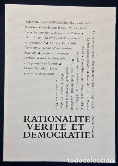 Libros: RATIONALITE, VERITE ET DEMOCRATIE. Agone, n&ordm; 44