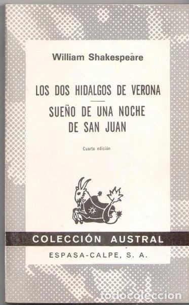 Libros: Los dos hidalgos de Verona / Sue&ntilde;o de una noche de San Juan- 9788423904884