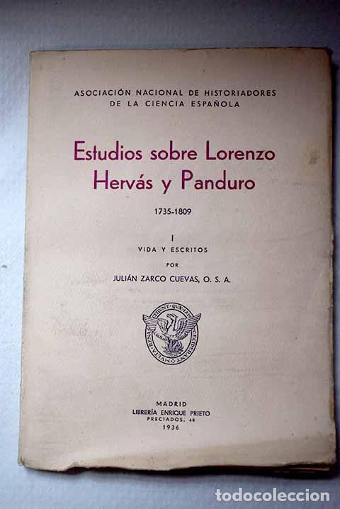 Livros em segunda m&atilde;o: Estudios sobre Lorenzo Herv&aacute;s y Panduro: 1735- 1809, Tomo I