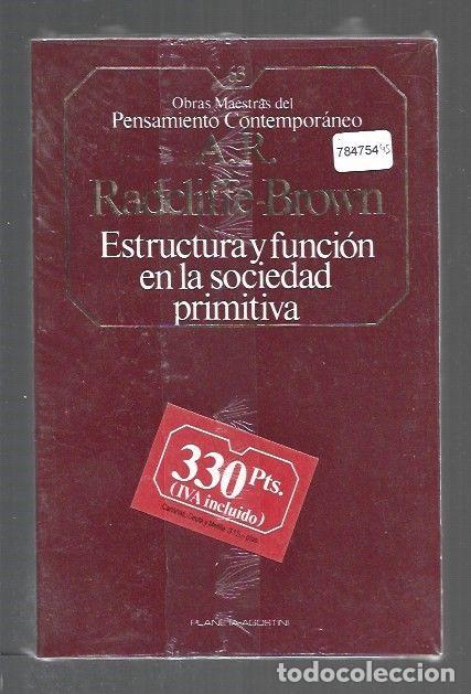 Livres: ESTRUCTURA Y FUNCION EN LA SOCIEDAD PRIMITIVA - A. R. READCLIFFE-BROWN