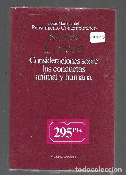 Livres: CONSIDERACIONES SOBRE LAS CONDUCTAS ANIMAL Y HUMANA - LORENZ, KONRAD