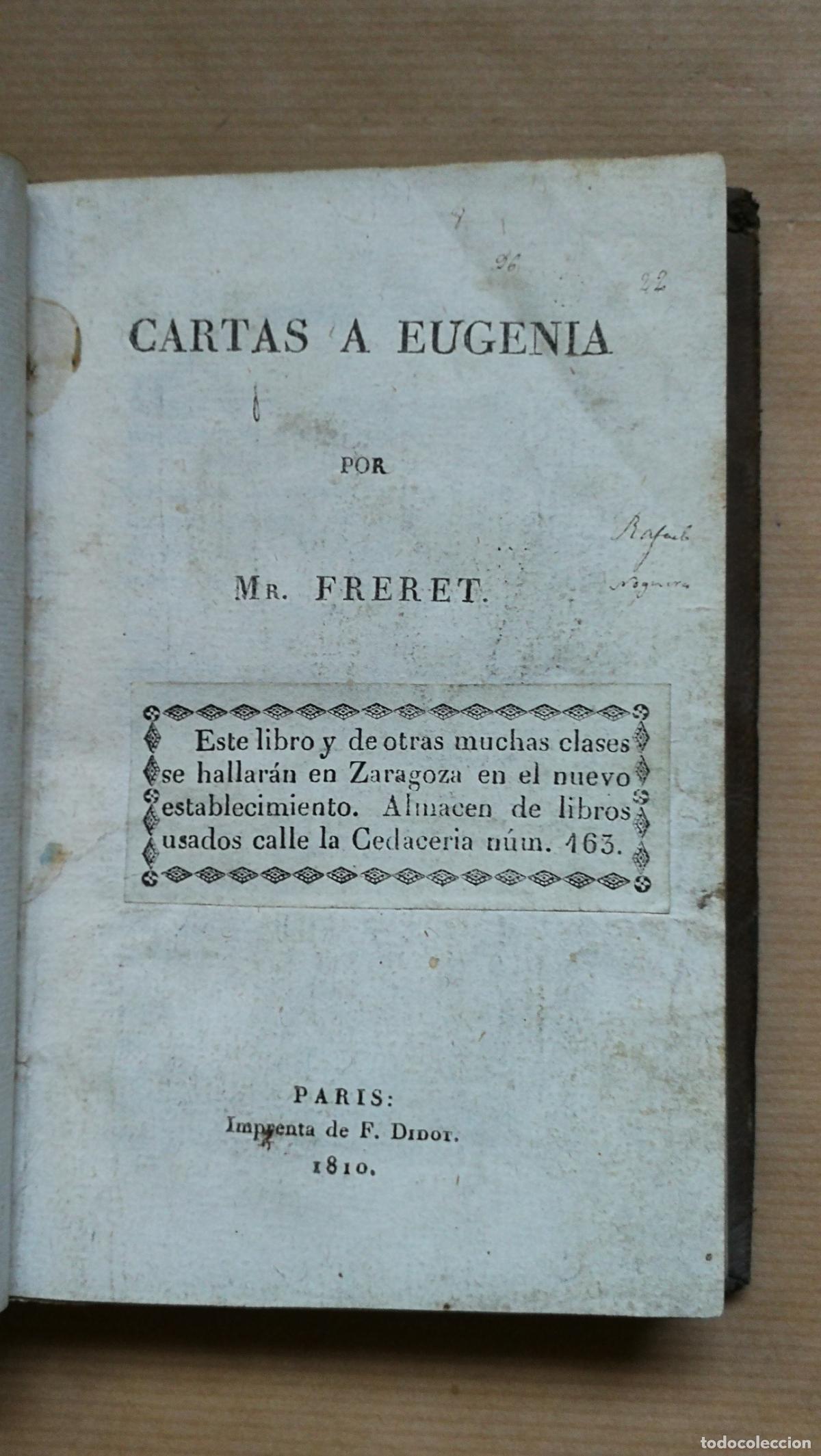 Libros: Cartas a Eugenia. - Mr. Freret - Bar&oacute;n d'Holbach