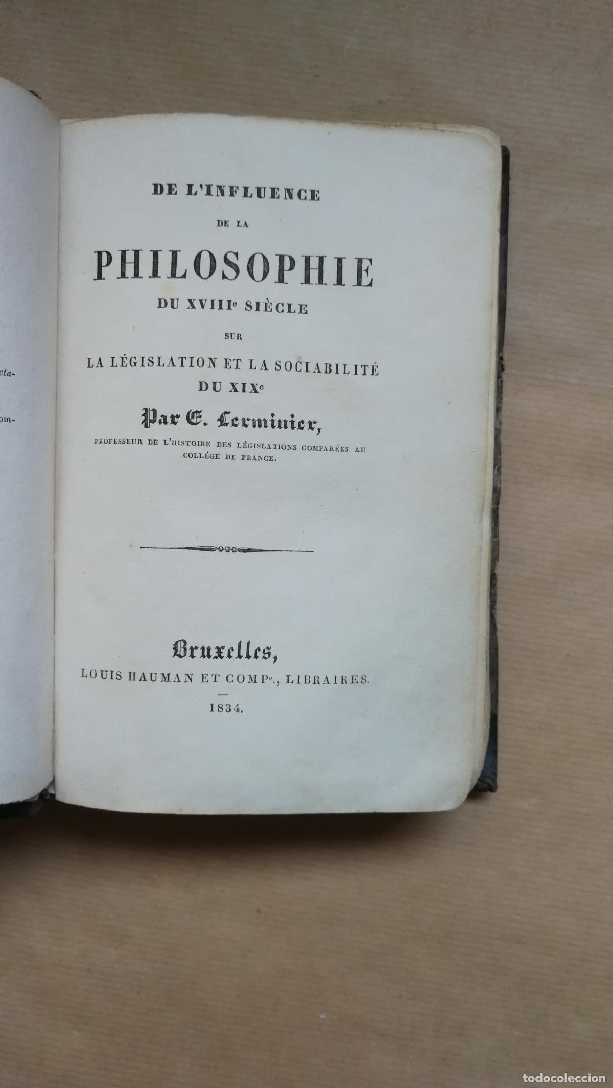 Libros: De l'influence de la philosophie du XVIIIe si&egrave;cle sur la l&eacute;gislation et la sociabilit&eacute; du XIXe. - LE