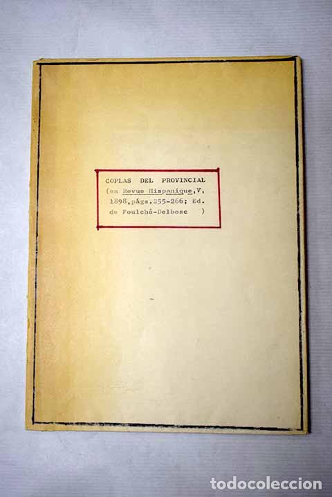 Livros em segunda m&atilde;o: Coplas del Provincial
