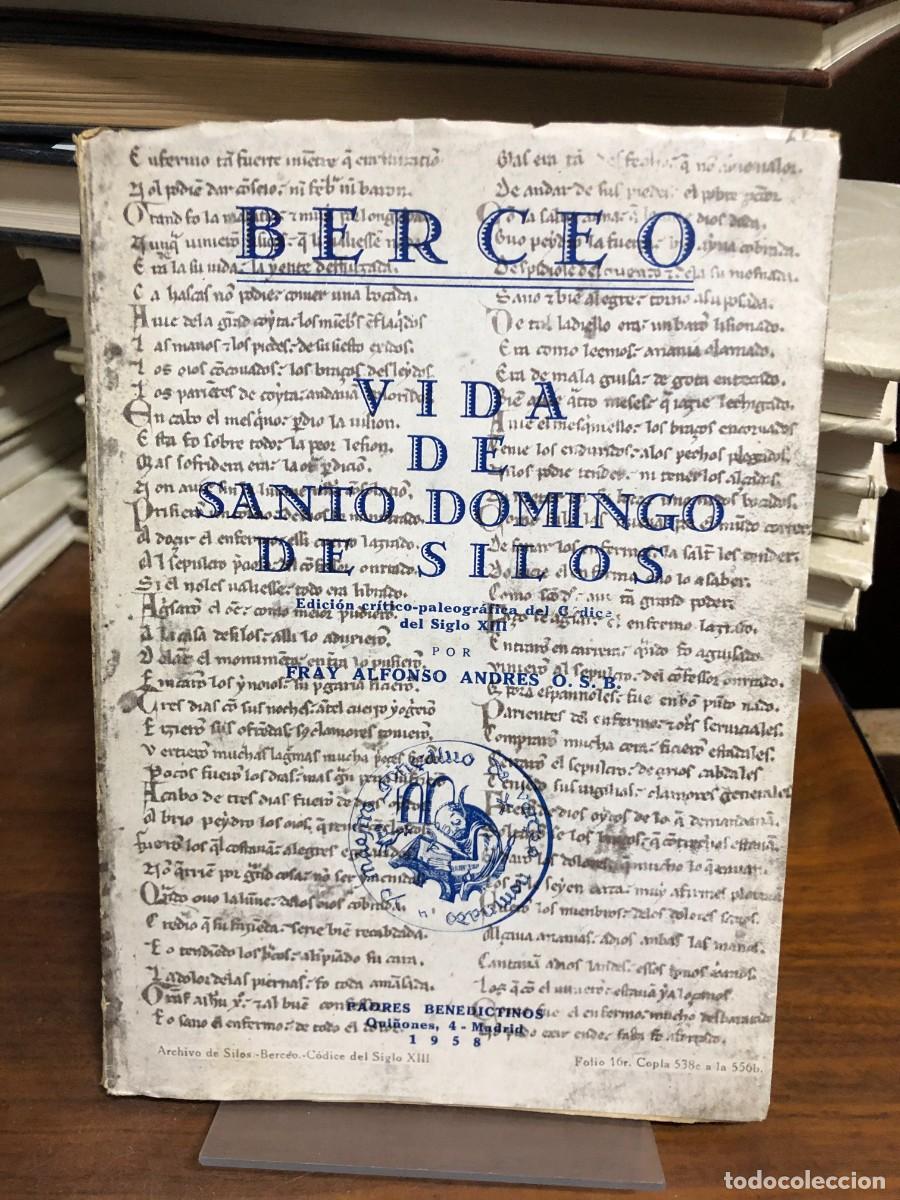 Libros: Vida de Santo Domingo de Silos Berceo (Ed. Fray Alfonso Andr&eacute;s) / Padres Benedictinos (1958)
