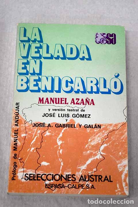 Libros: La velada en Benicarl&oacute;.- Aza&ntilde;a, Manuel