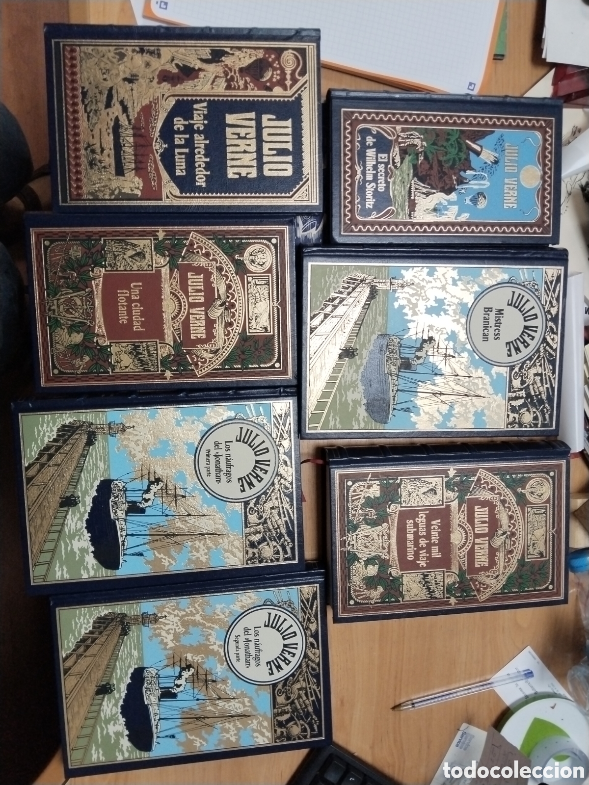Libros: Lote decide libros de Julio Verne edici&oacute;n pasta dura