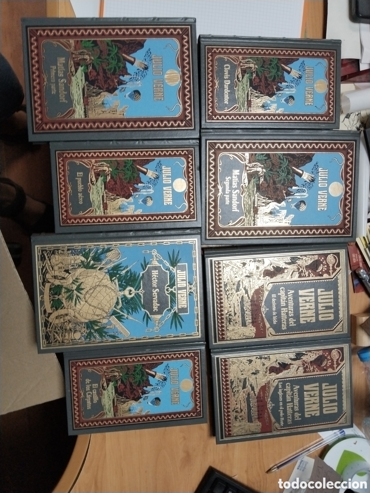 Libros: Lote Julio Verne ocho libros canto de color gris