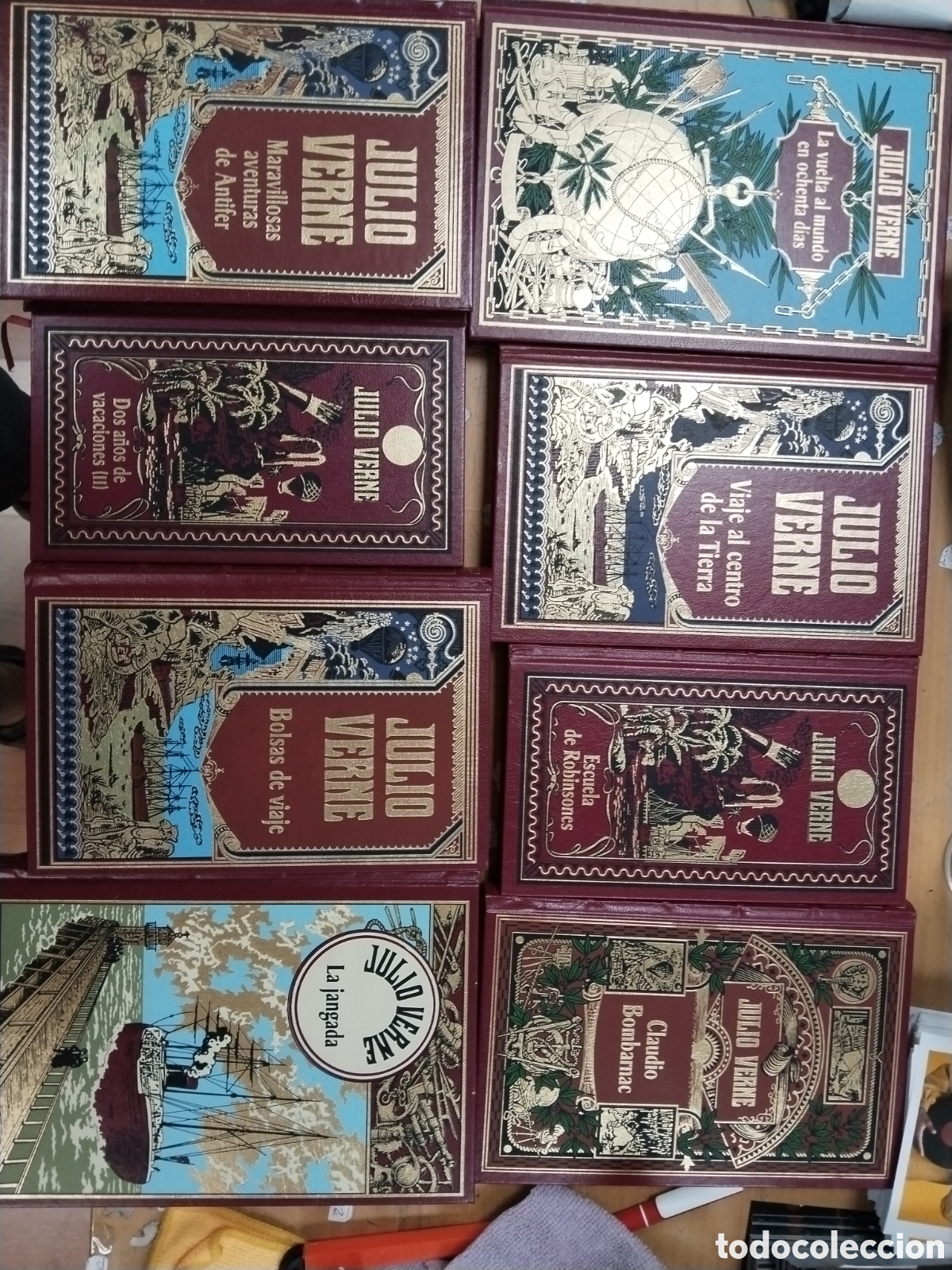 Libros: Lote de diecis&eacute;is libros de Julio Verne edici&oacute;n roja - Foto 2