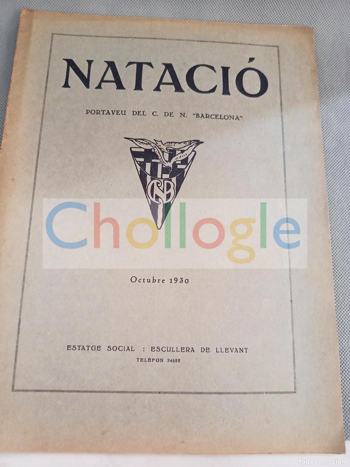 Libros: Revista Club Nataci&oacute; Barcelona a&ntilde;o 1930 con publicidad de la &eacute;poca