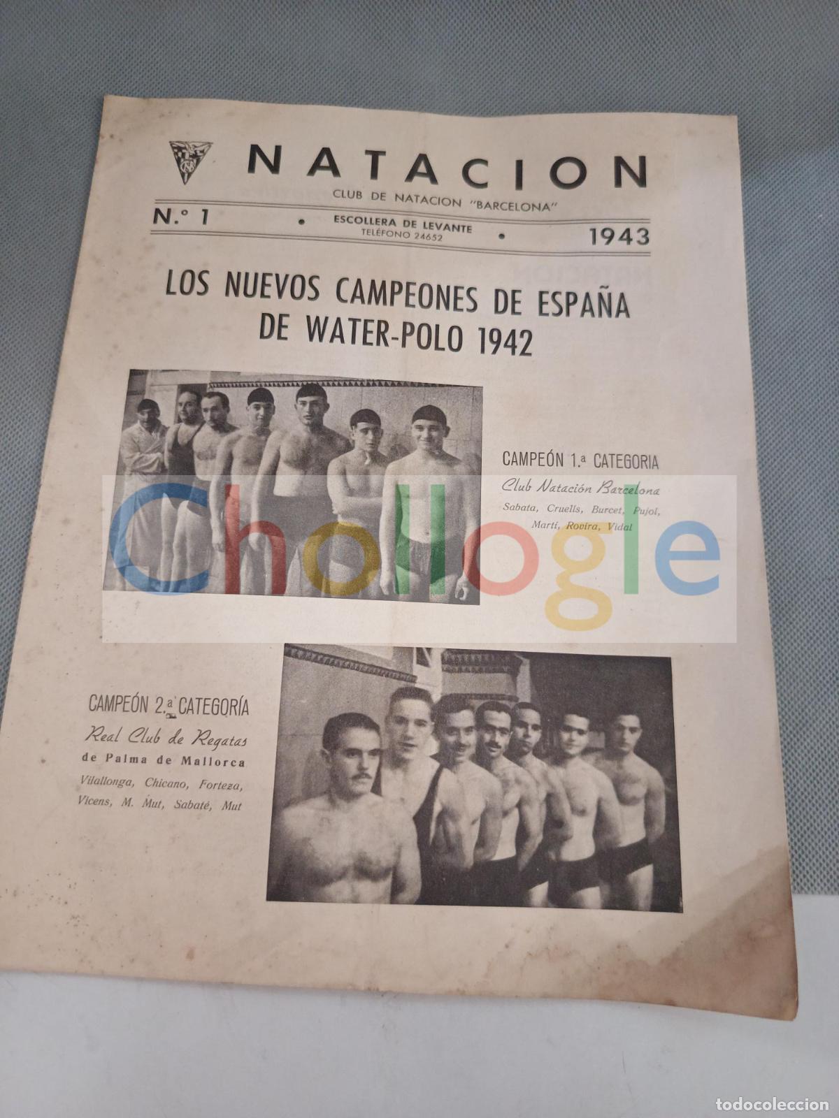 Libros: Revista Club Nataci&oacute; Barcelona a&ntilde;o 1943 con publicidad de la &eacute;poca