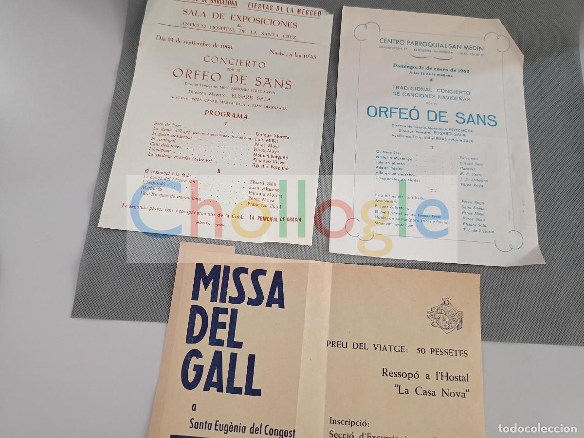 Libros: Programas de mano Orfeo de Sans Sants fiesta de la merced san medin sata eugenia del congost