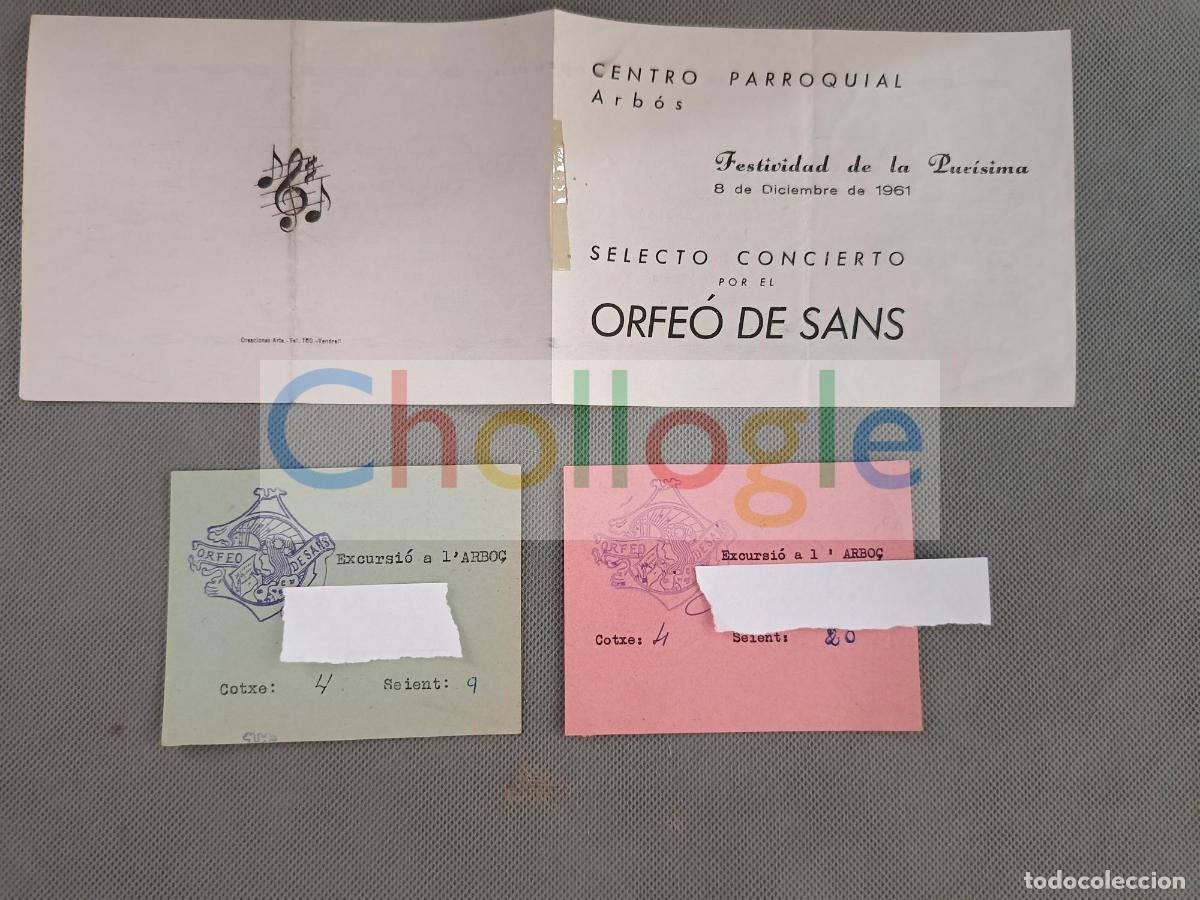 Libros: excurssi&oacute; a l'arbo&ccedil; arbos centro parroquial orfe&oacute; de sans sants programa 1961