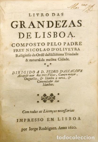 Libros: OLIVEIRA. (Nicolau de) - LIVRO DAS GRANDEZAS DE LISBOA.