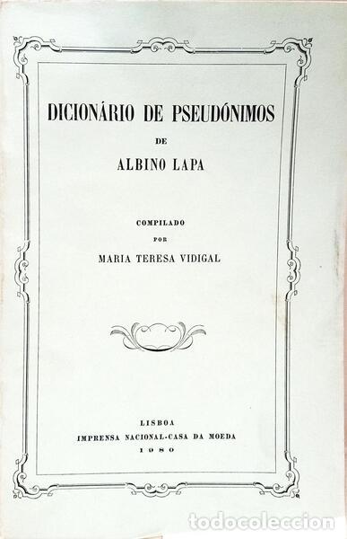 Libros: LAPA. (Albino) - DICION&Aacute;RIO DE PSEUD&Oacute;NIMOS. [DED. AUTOR]