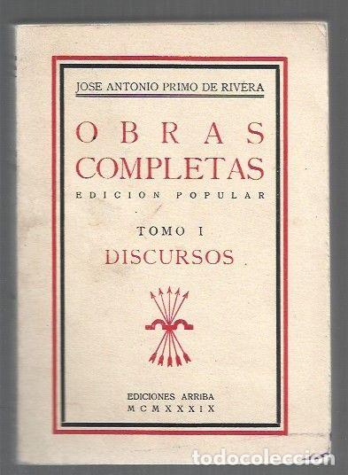B&uuml;cher: OBRAS COMPLETAS. TOMO I: DISCURSOS - PRIMO DE RIVERA, JOSE ANTONIO
