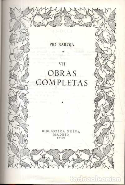 Livros em segunda m&atilde;o: OBRAS COMPLETAS. NUMERO VII. - BAROJA, Pio.