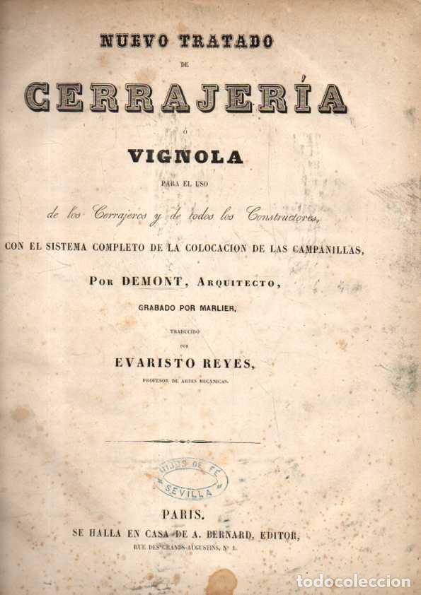 Libros: NUEVO TRATADO DE CERRAJERIA VIGNOLA PARA EL USO DE LOS CERRAJEROS Y DE TODOS LOS CONSTRUCTORES, CON