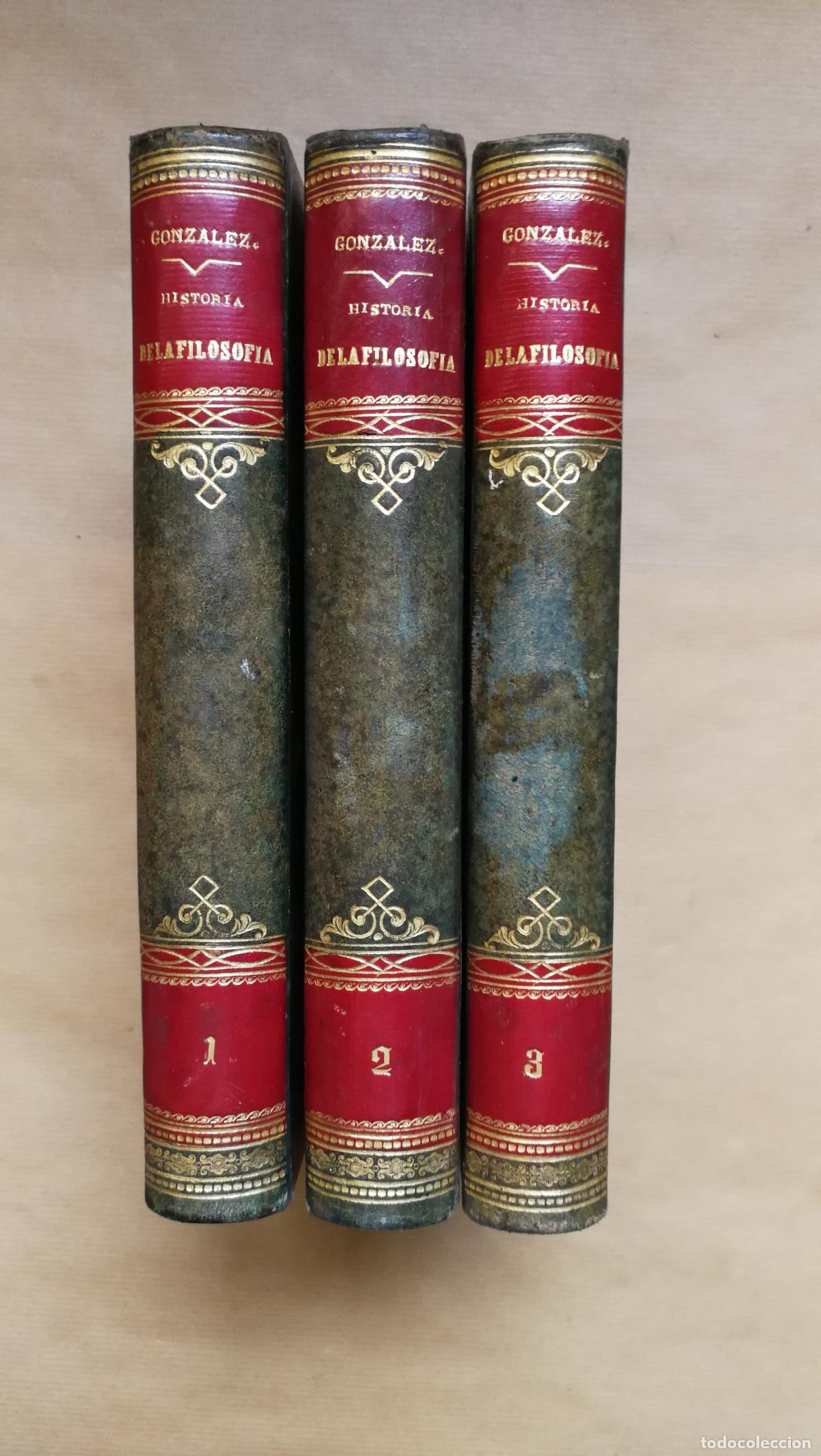 books: Historia de la filosofia. 3 tomos. - &rdquo;Gonzalez, Zeferino&rdquo;