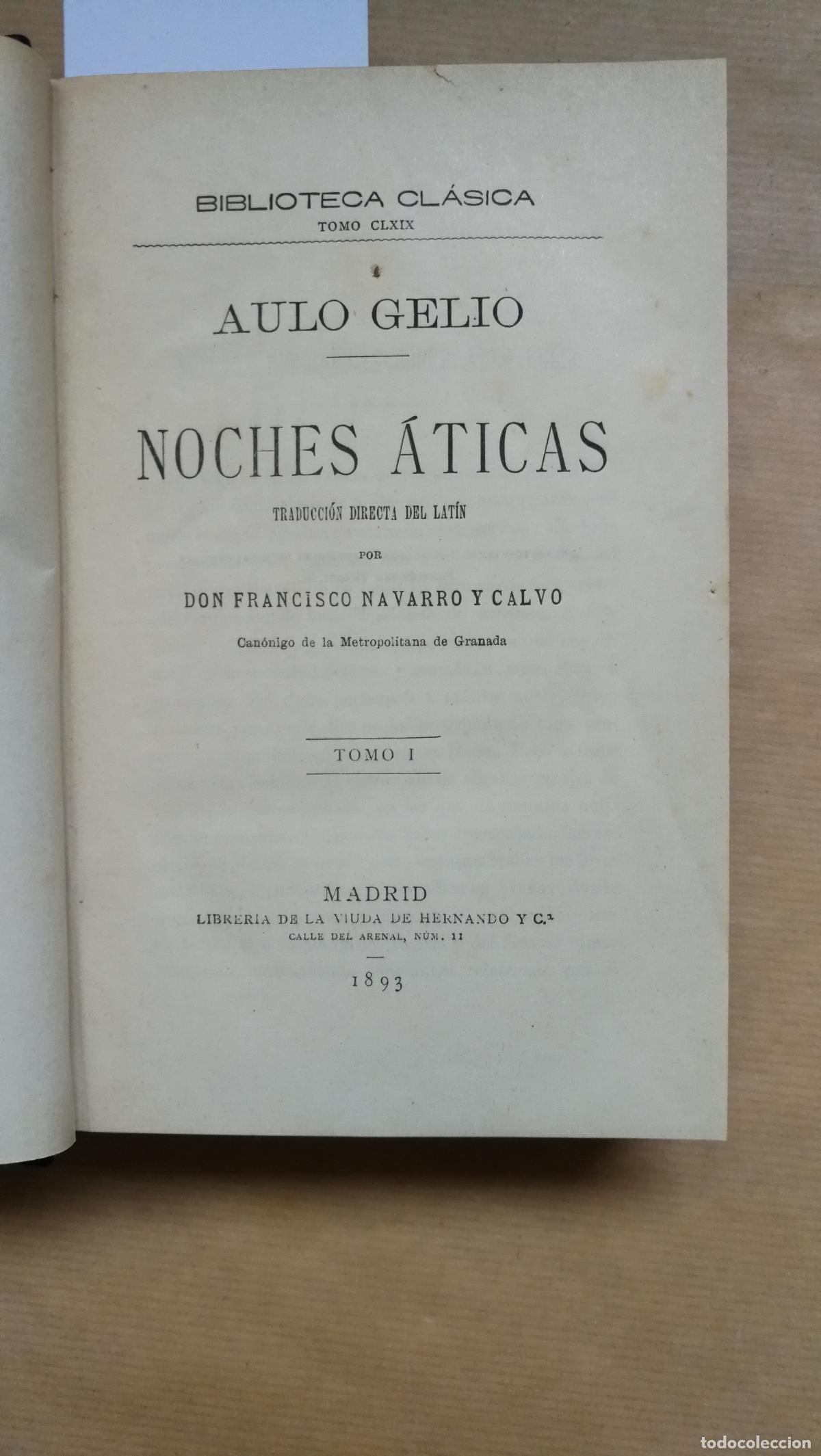 Libros: NOCHES ATICAS. 2 tomos en 1 vol. - AULO GELIO