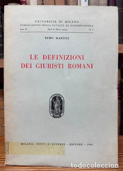 Libros: LE DEFINIZIONI DEI GIURISTI ROMANI - MARTINI, Remo