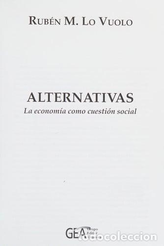 Libros: Alternativas, La Economia Como Cuestion Social (Spanish Edition) - Lo Vuolo, Ruben M.