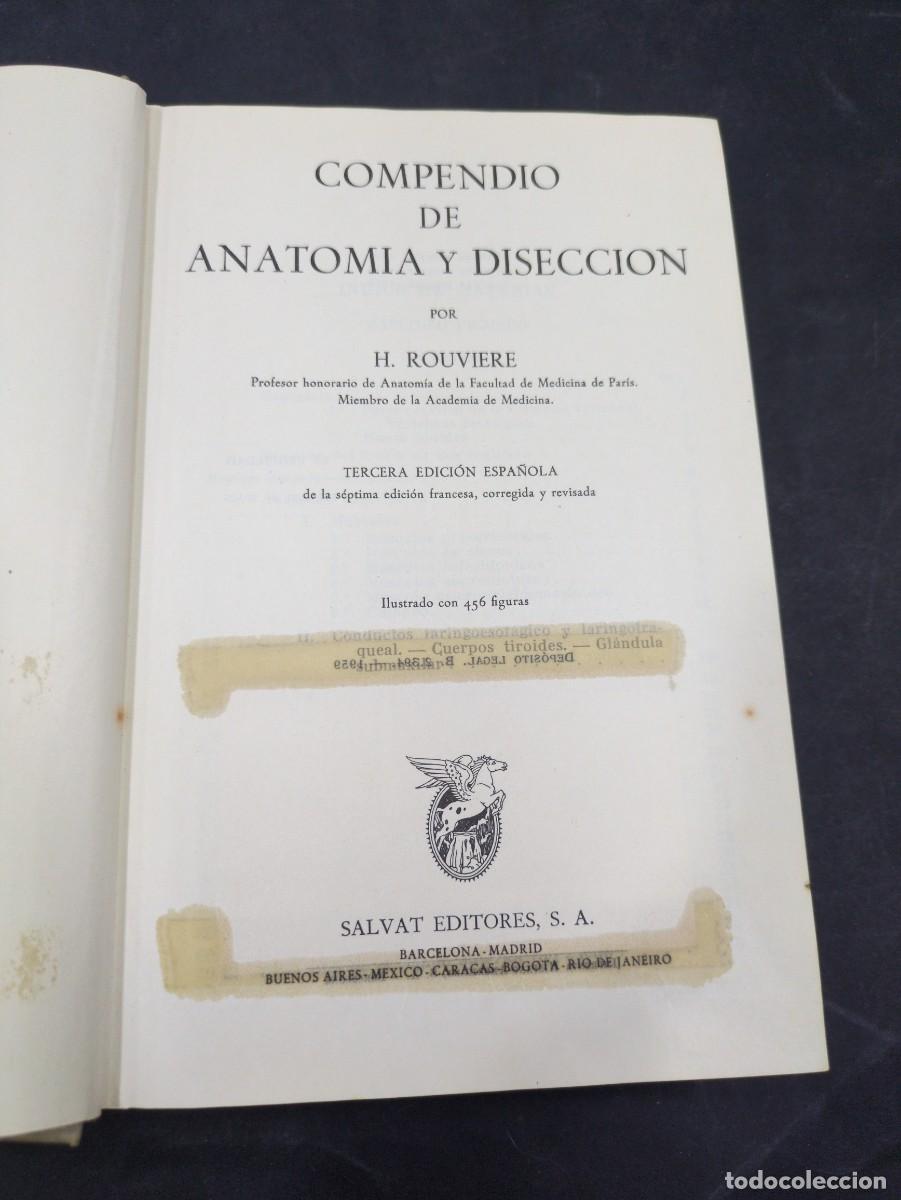 Libros: COMPENDIO DE ANATOM&Iacute;A DESCRIPTIVA - h rouviere - SALVAT EDITORES - 1959. - Foto 1