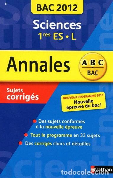 Libros: Sciences 1e ES-L: Sujets corrig&eacute;s- 9782091883885