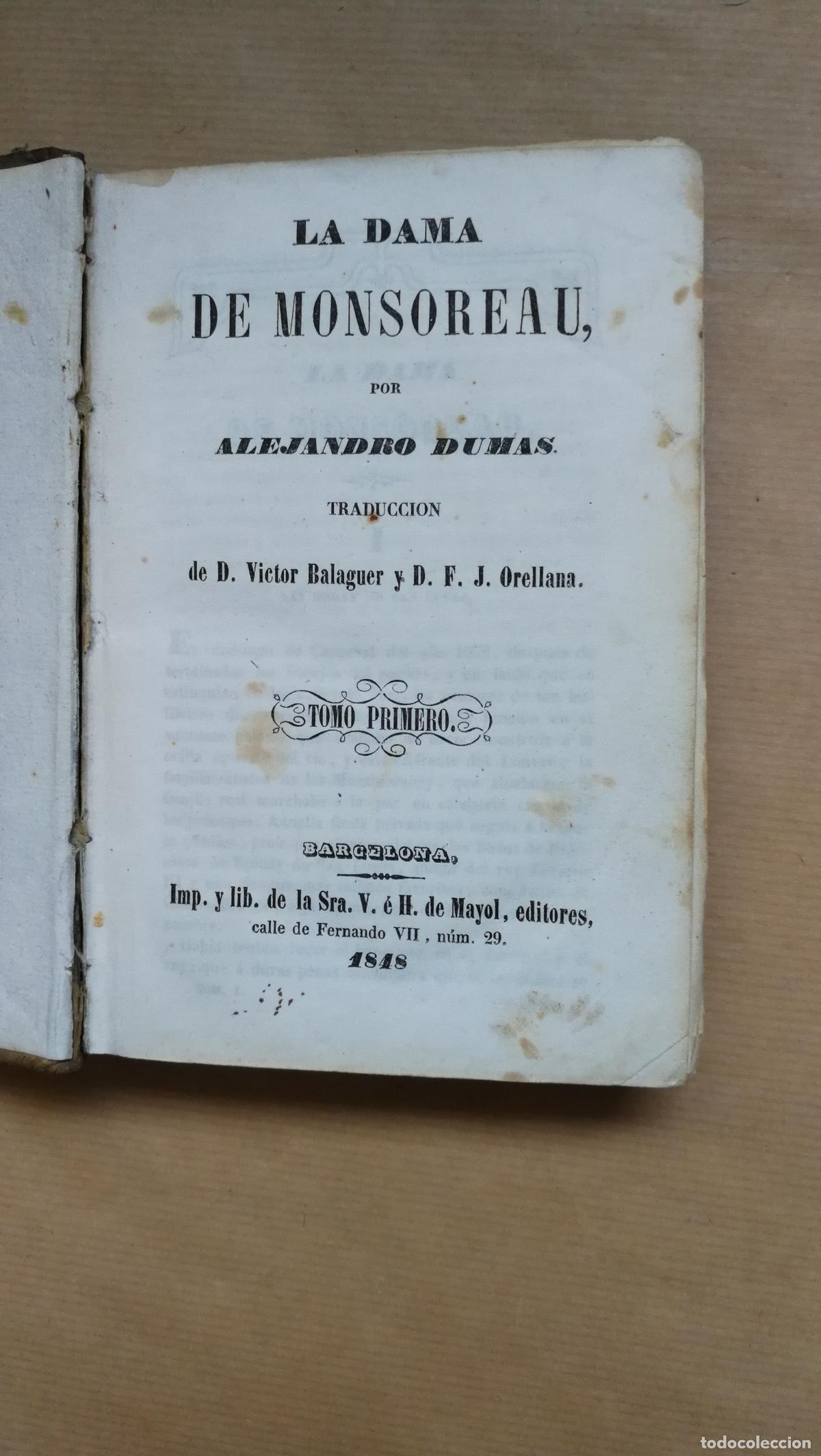 Livres: LA DAMA DE MONSOREAU.Tomo primero - ALEJANDRO DUMAS.