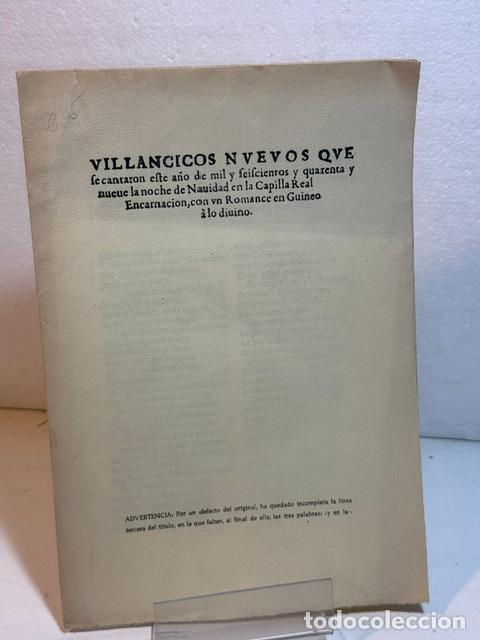 Livres: VILLANCICOS NUEVOS QUE SE CANTARON ESTE A&Ntilde;O DE MIL Y SEISCIENTOS Y QUARENTA Y NUEVE LA NOCHE DE NAVI