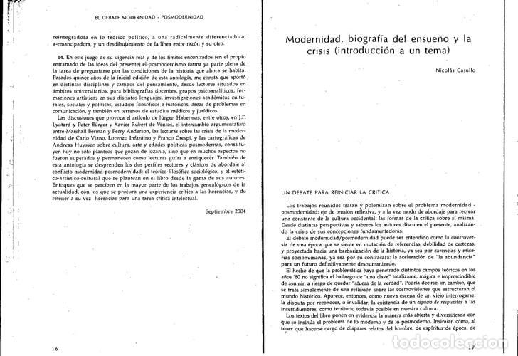 books: El debate modernidad-posmodernidad - CASULLO (Comp.)
