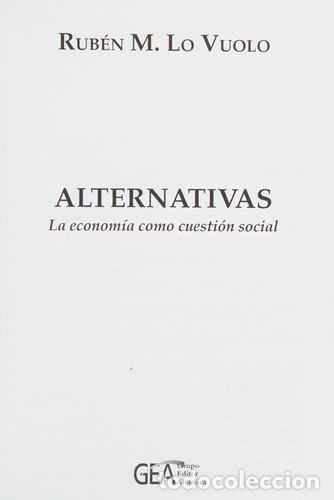 Libros: Alternativas, La Economia Como Cuestion Social (Spanish Edit - Lo Vuolo, Ruben M.