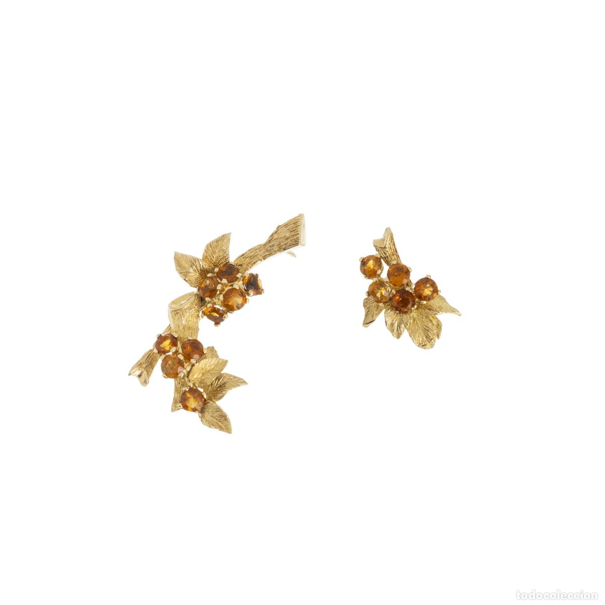 Libri di seconda mano: Joyas - Par de pendientes de oro de 18 quilates y citrino.