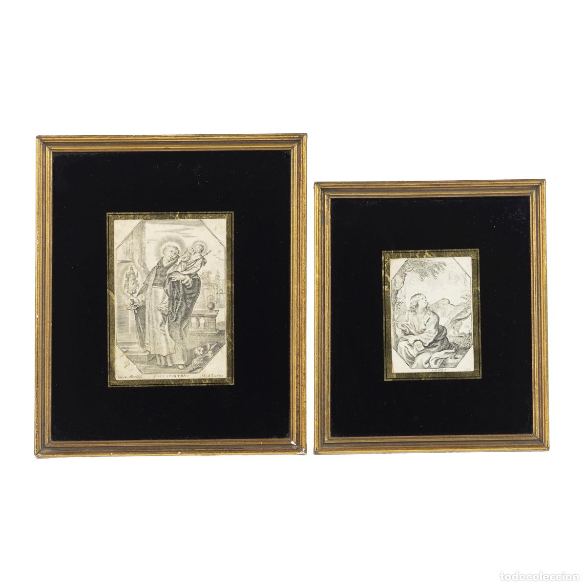 Livres: Arte sacro - Grabado - San Jacinto y San Juan - Siglo XIX