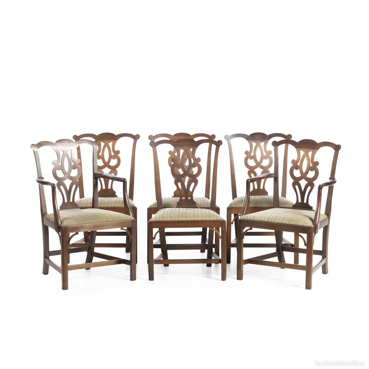 B&uuml;cher: Muebles - Conjunto de dos sillones y cuatro sillas - Chippendale - Siglo XIX