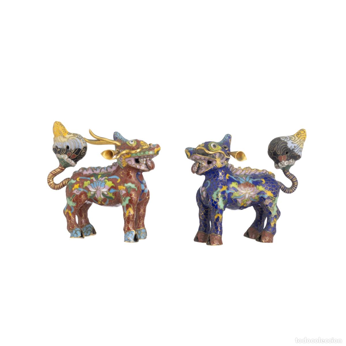 books: Decoraci&oacute;n - Par de perros Kirin - Cloisonn&eacute;