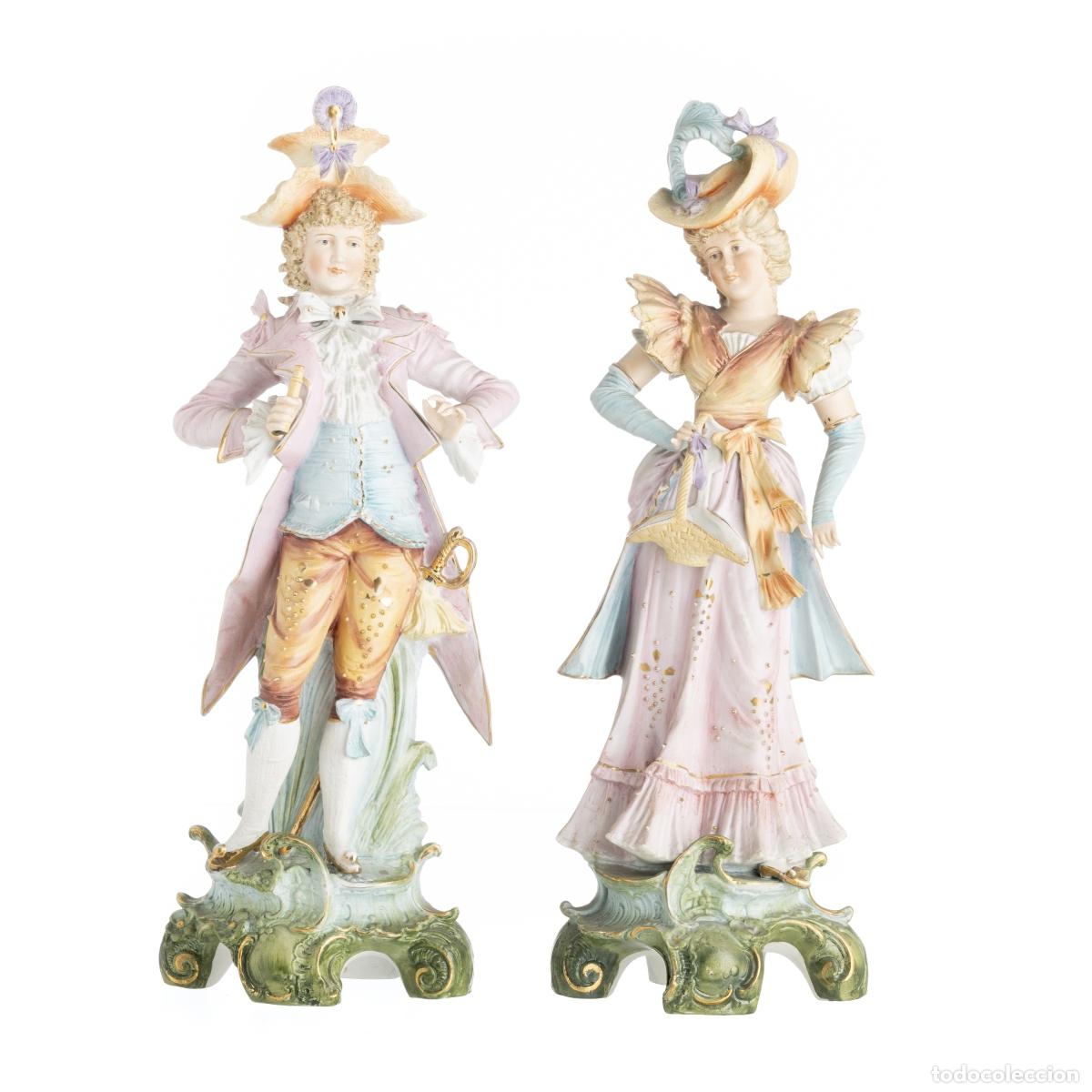 Livres: Porcelana - Pareja de figuras galantes - Siglo XIX
