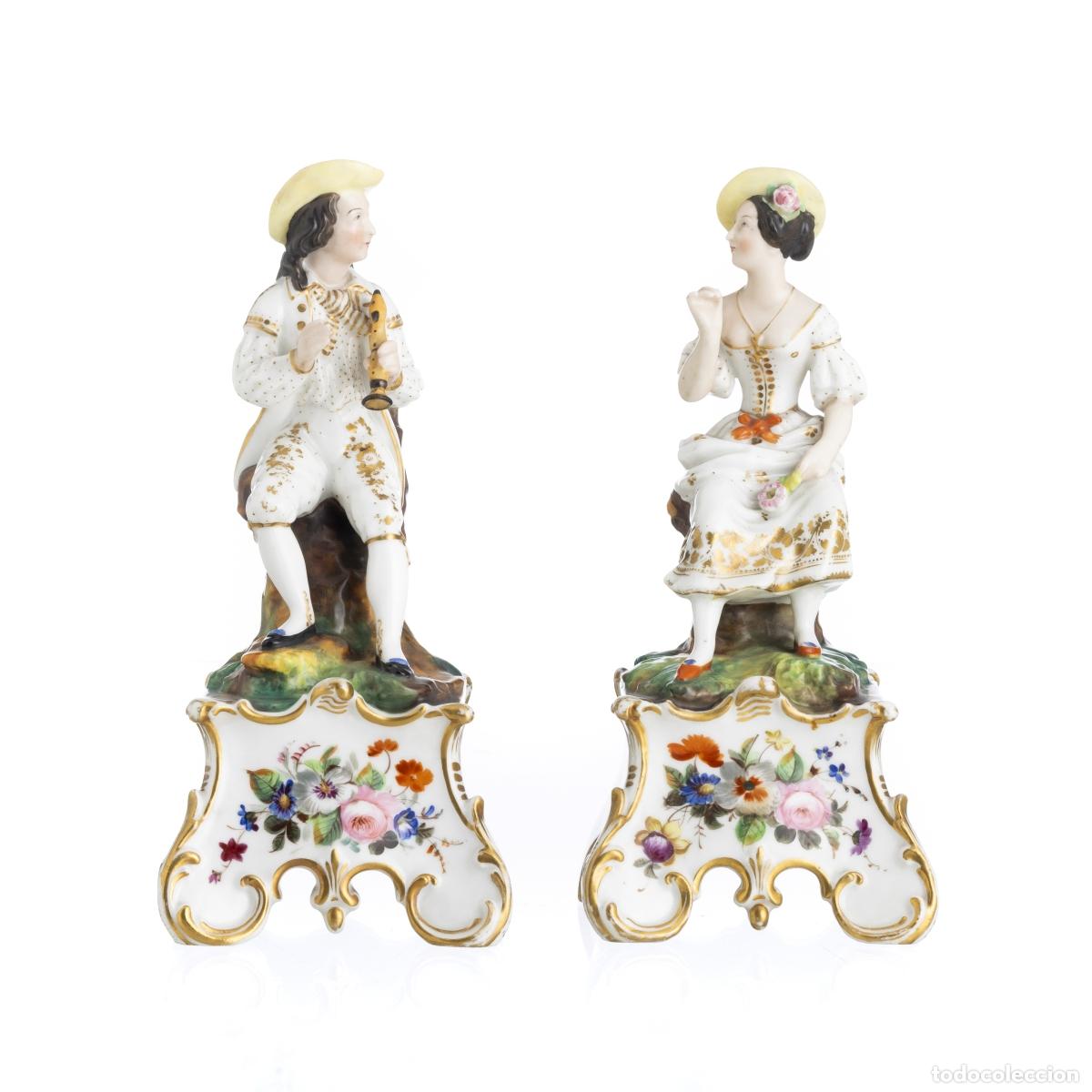 Livres: Porcelana - Pareja de figuras galantes - Viejo Par&iacute;s - Siglo XIX