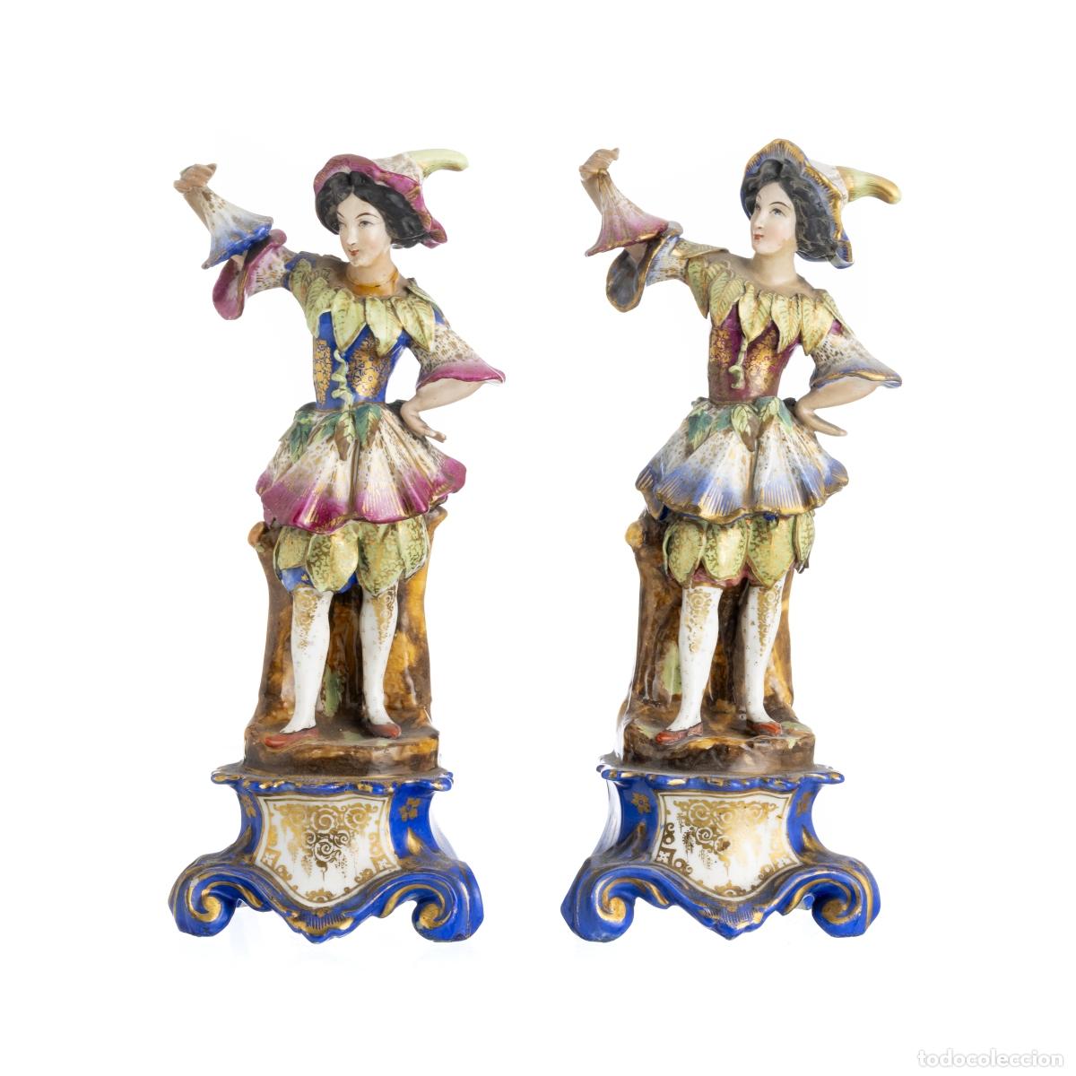 B&uuml;cher: Porcelana - Par de figuras - Viejo Par&iacute;s - Siglo XIX
