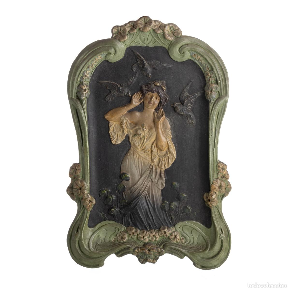 Libros: Porcelana - Placa de pared Art Nouveau