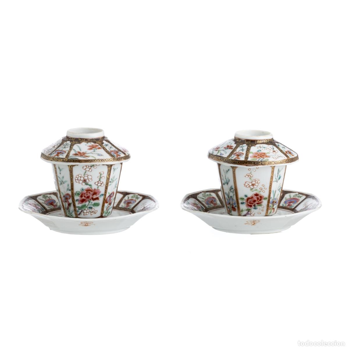 Libros: Porcelana china - Par de copas con platillos - Siglo XVIII