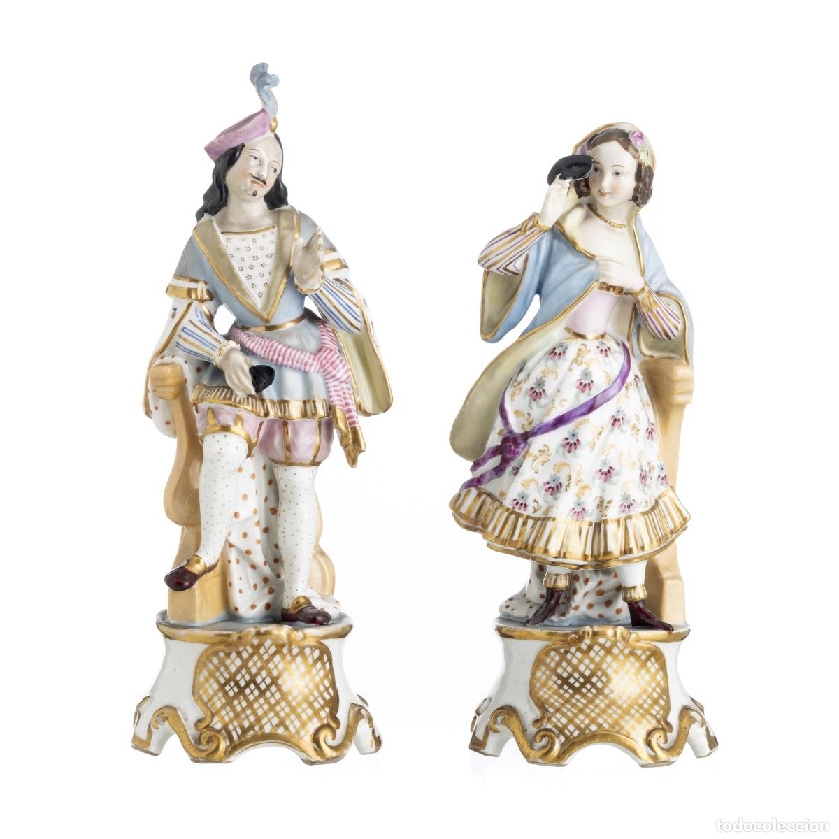 Libros: Porcelana - Pareja de figuras galantes - Viejo Par&iacute;s - Siglo XIX