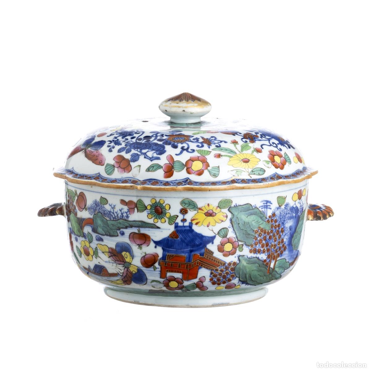 Libros: Porcelana china - Sopera redonda con tapa china - Siglo XIX
