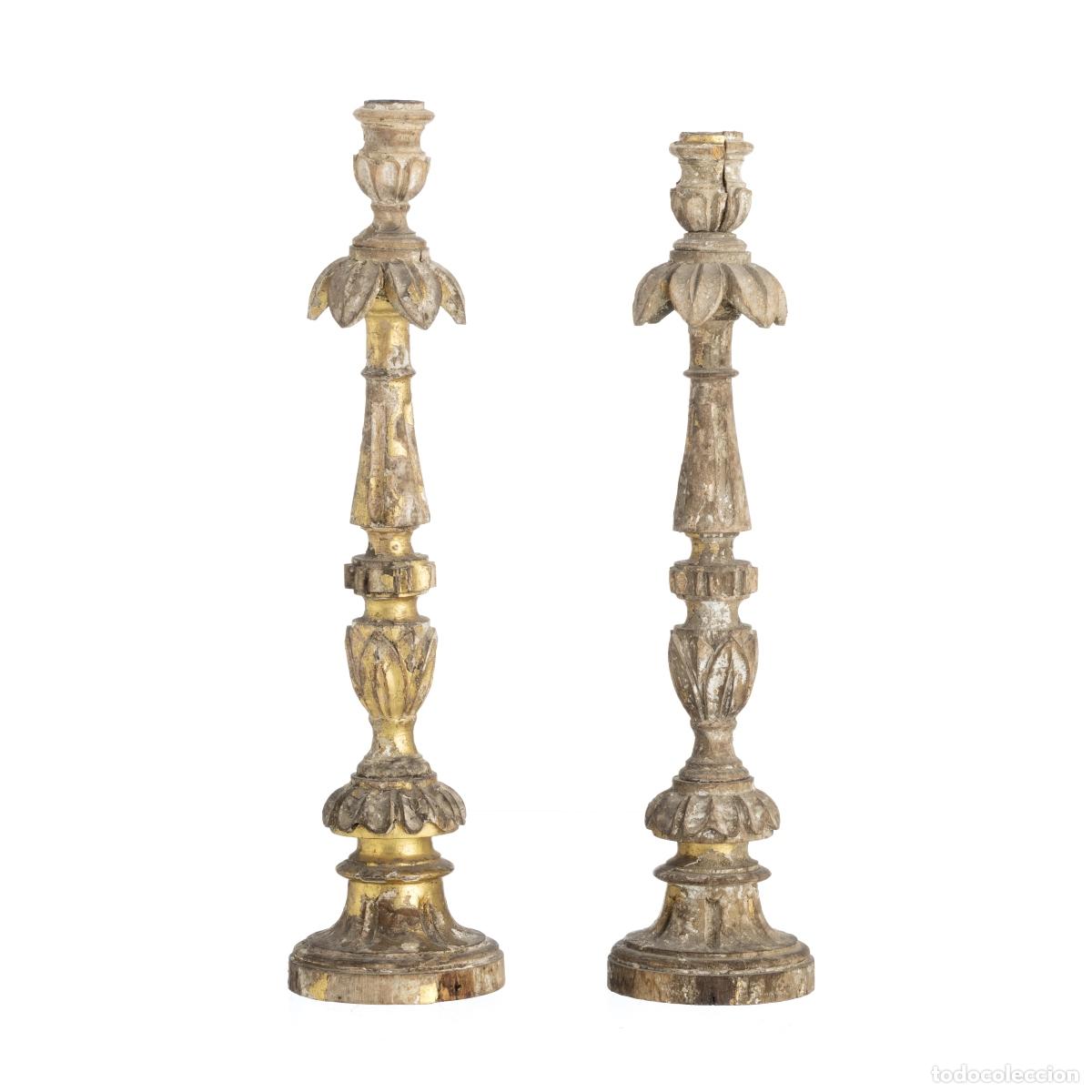 Libros: Arte sacro - Par de candelabros de la colecci&oacute;n de la reina Mar&iacute;a I - Siglo XVIII