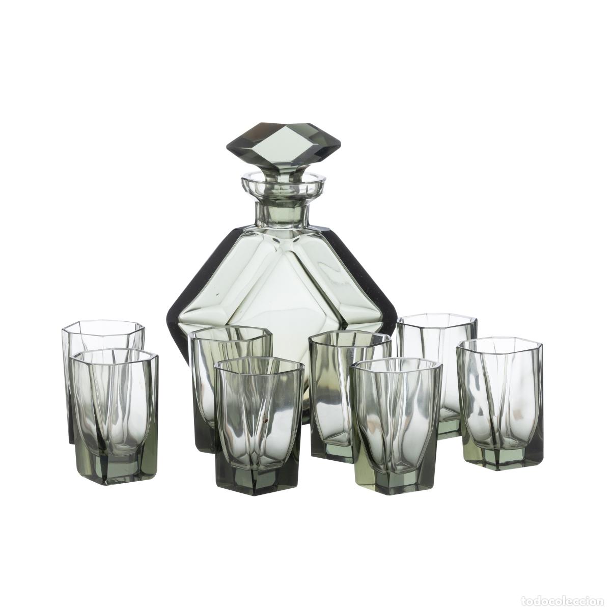 Libros: Vidrio y cristal - Botella y ocho vasos - Art D&eacute;co - Moser - Rudolf Eschler