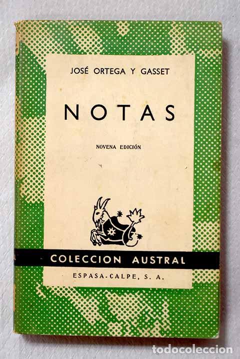 Libri di seconda mano: Notas: Ortega y Gasset, Jos&eacute;.- Ortega y Gasset, Jos&eacute;