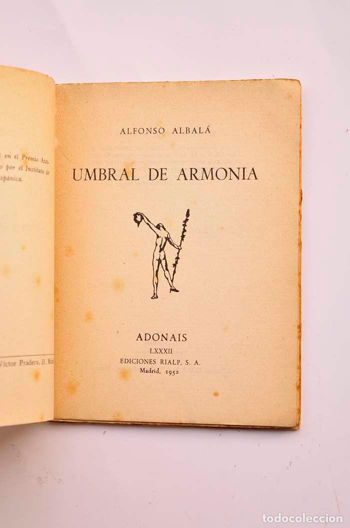 Libros: Umbral de armon&iacute;a - ALBAL&Aacute;, Alfonso - Foto 2