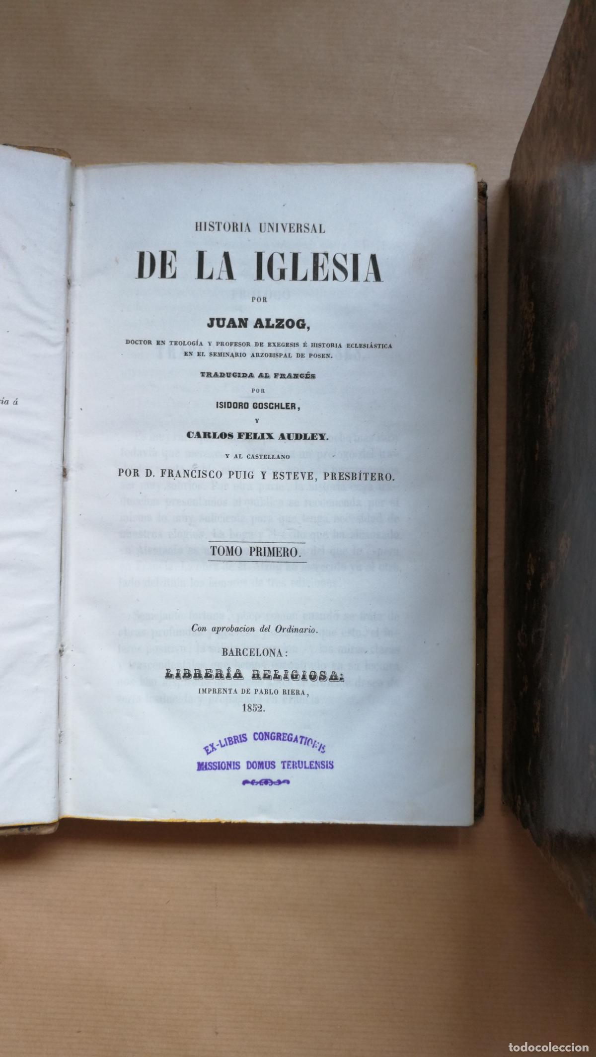 Libros: Historia Universal de la iglesia. 4 tomos . - &rdquo;ALZOG, Juan.&rdquo;
