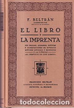 Libros: El libro y la imprenta - Francisco Beltr&aacute;n - Foto 1